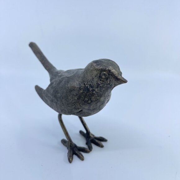 cast iron bird figurine pair with bronze patina rustic - Picture 8 of 11